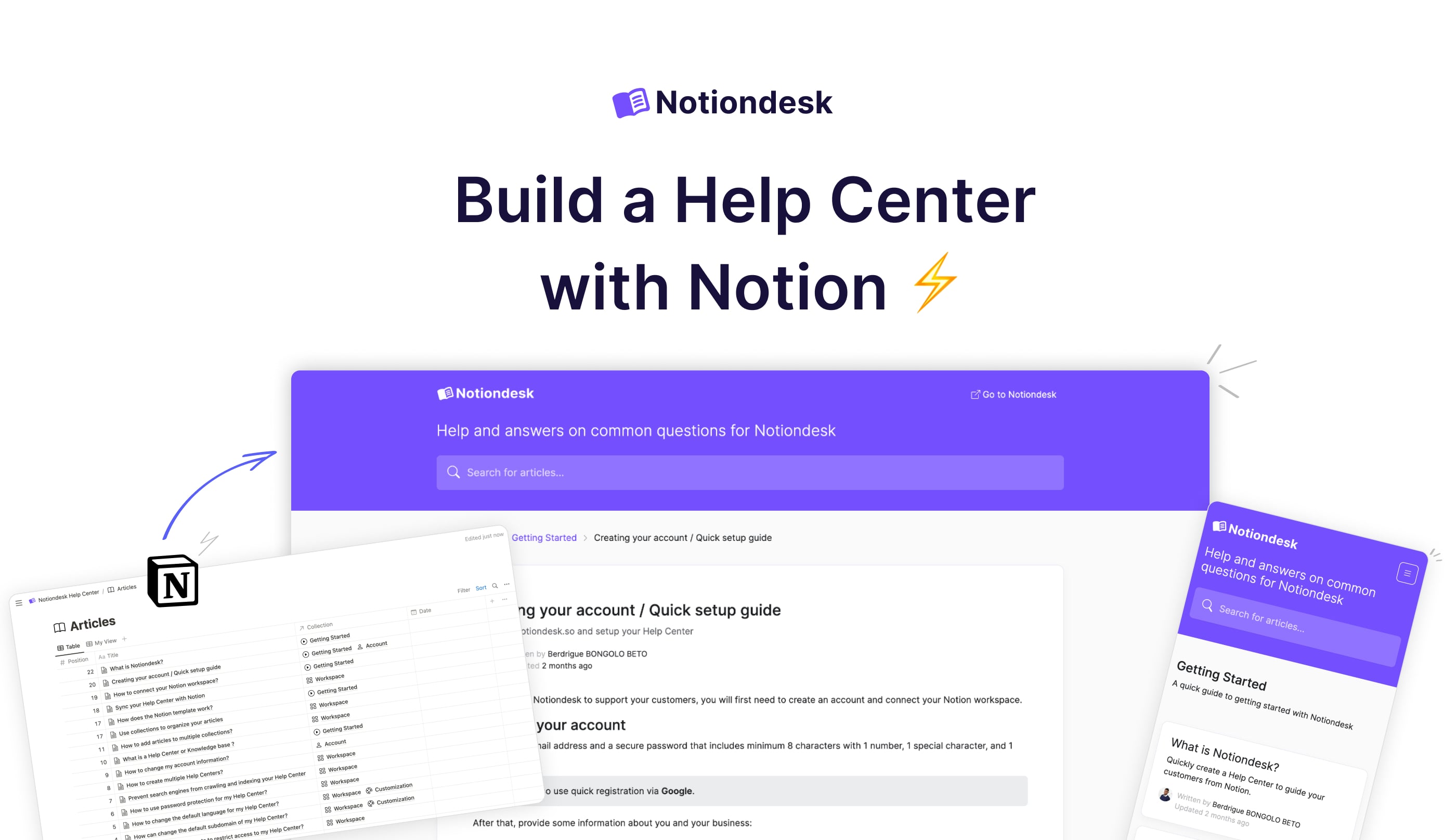 Notiondesk - Build a help center with Notion