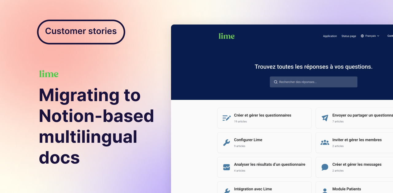 Lime Health: Migrating to Notion-based multilingual docs