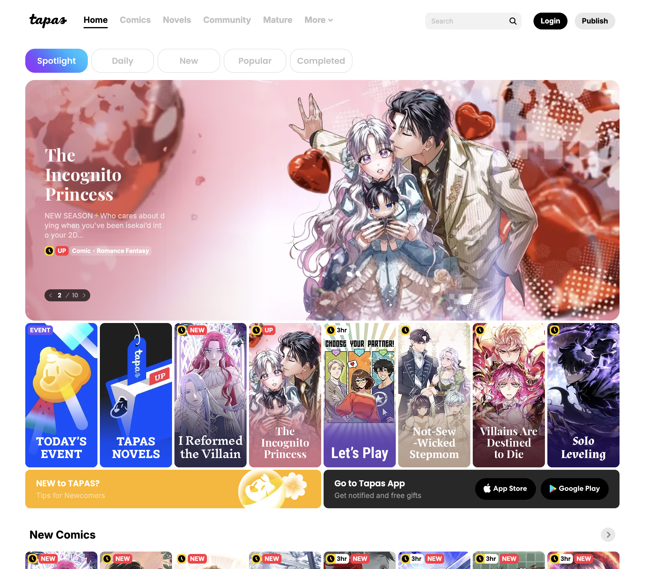 Tapas.io - page d'accueil