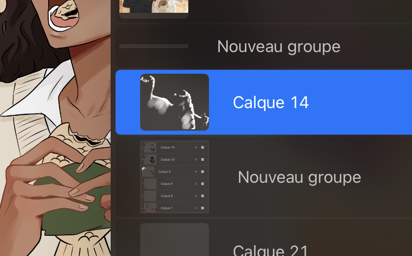Screenshot des calque sur procreate