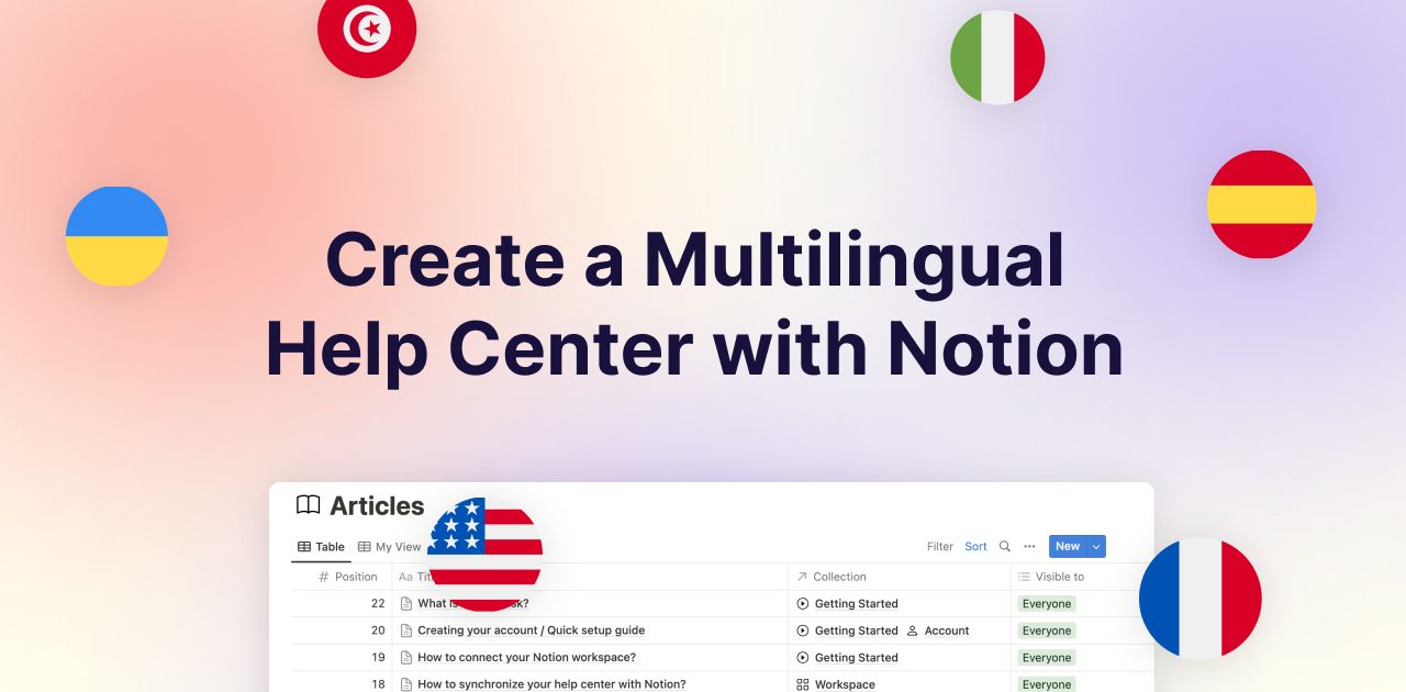 How to create a multilingual help center with Notion